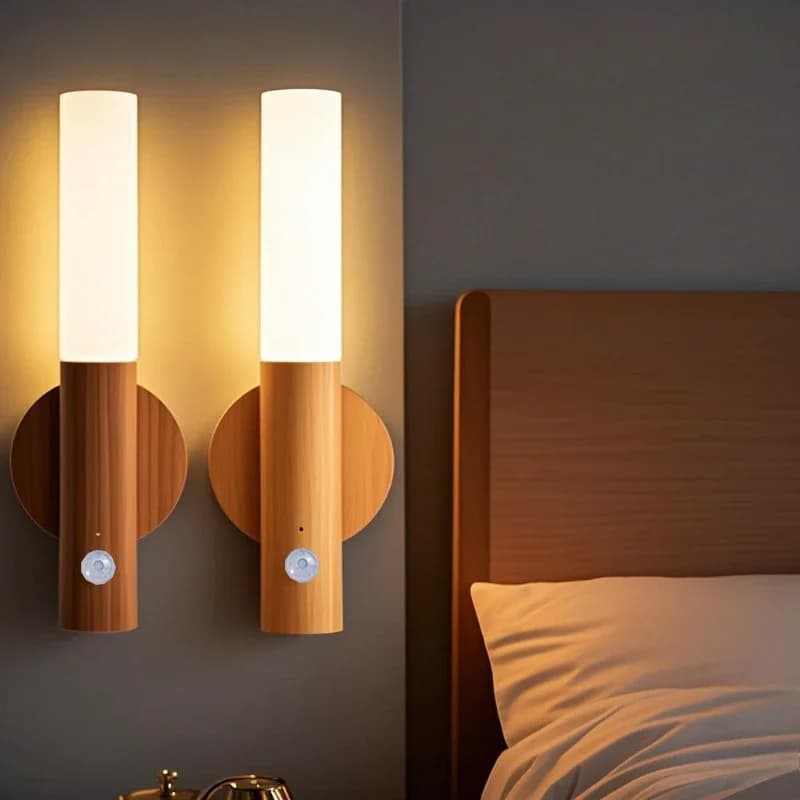 Nattljus LED med rörelsesensor, USB-laddningsbar skåplampa