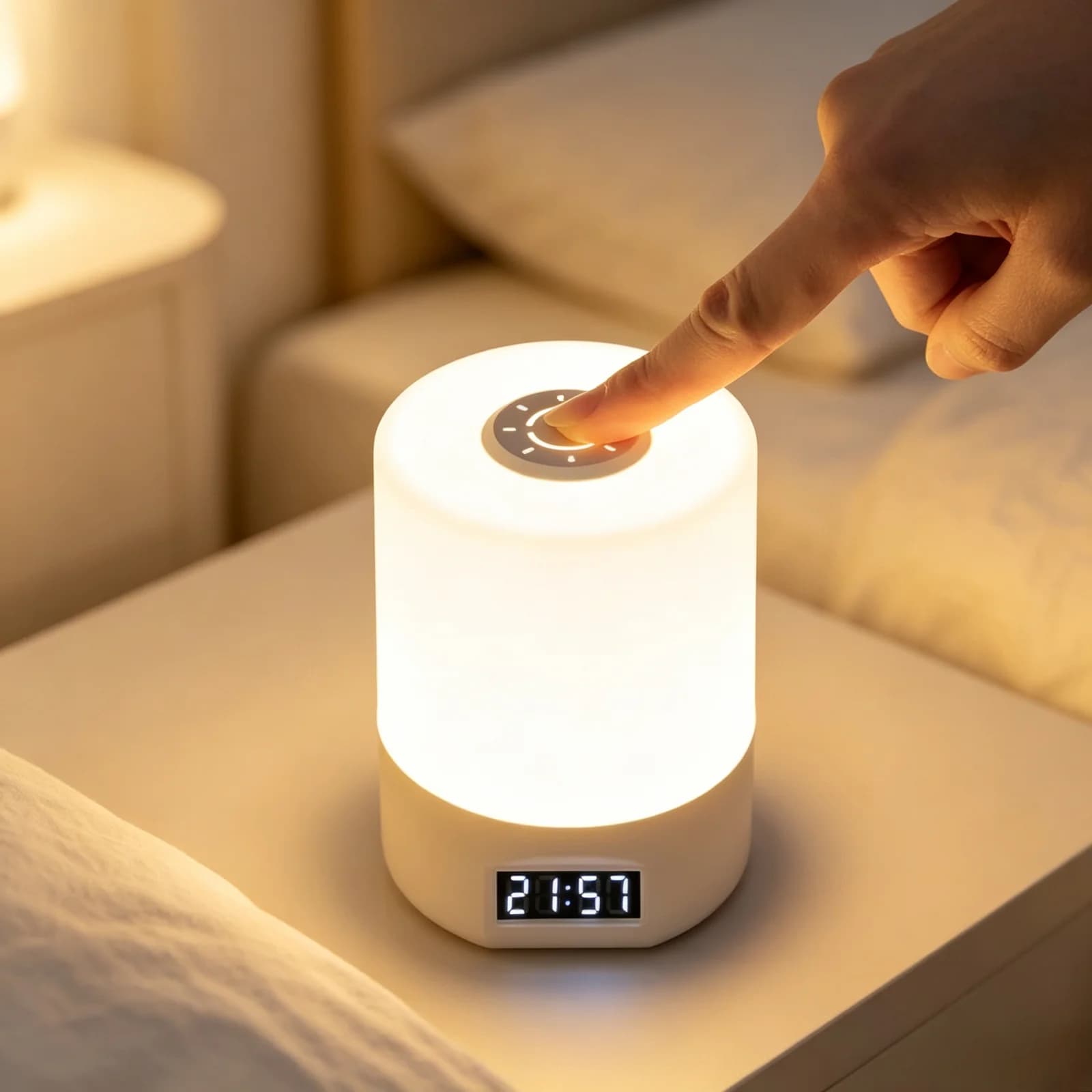 Dimbar laddningsbar nattlampa med touch, varm atmosfärslampa