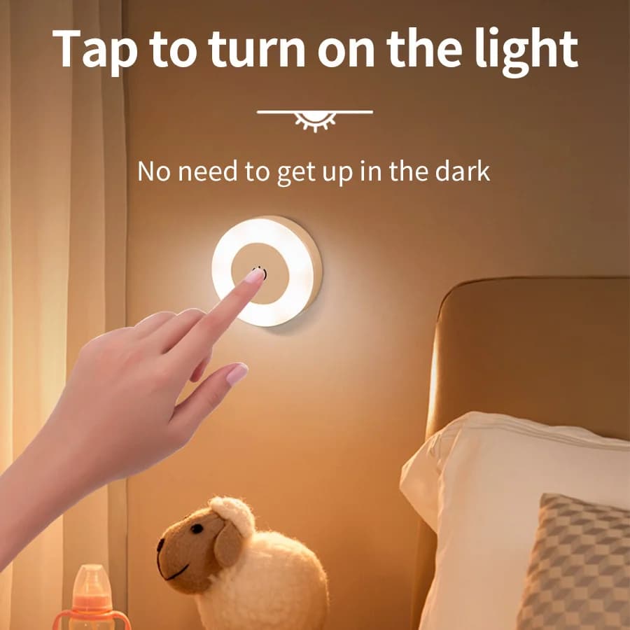 Bärbar dimbar LED trådlös väggmonterad lampa