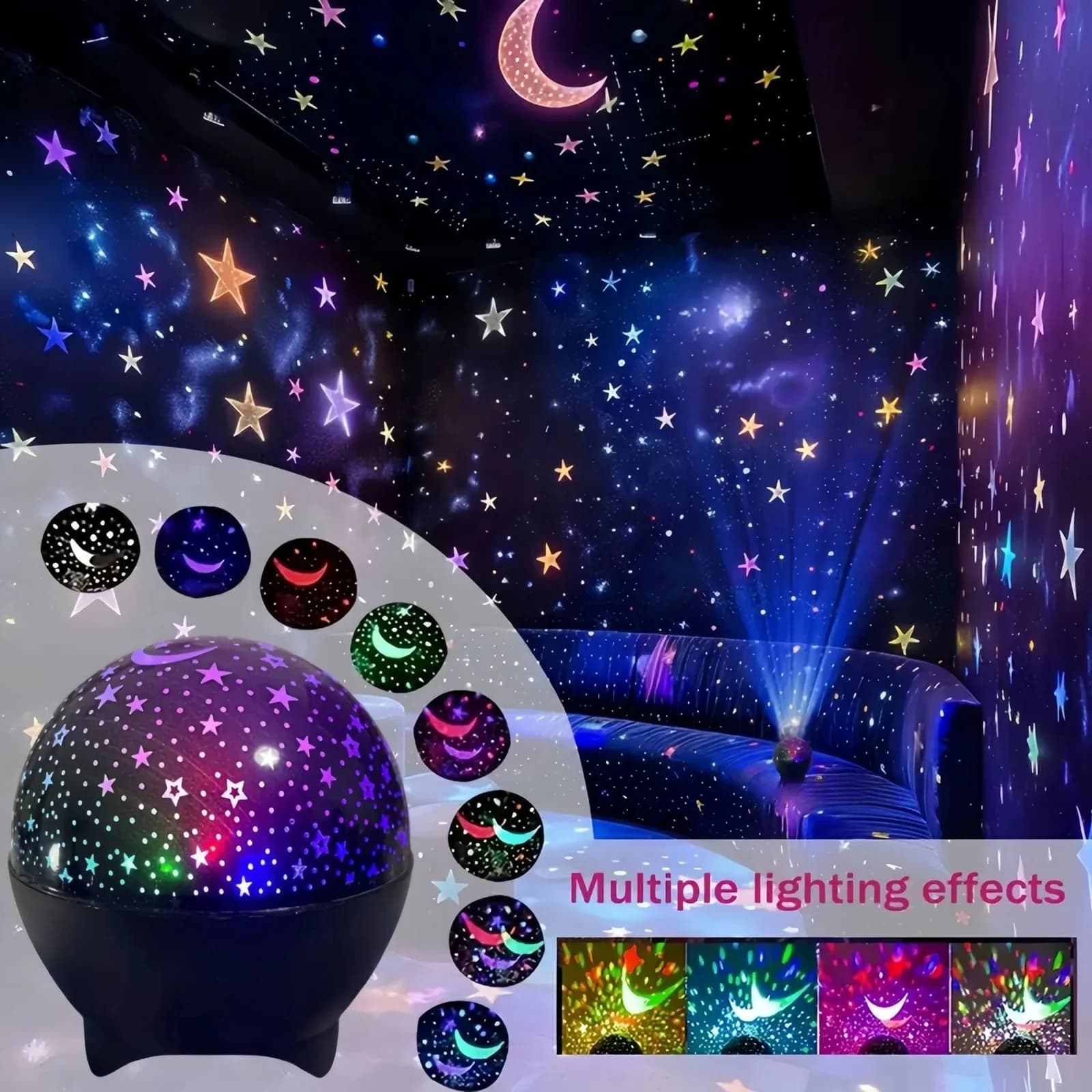 RGB Stjärnhimmel-projektorlampa, USB-ström
