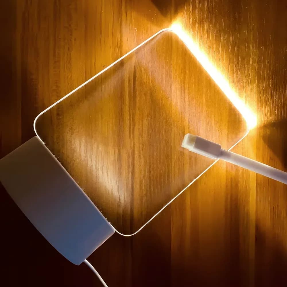 USB LED meddelandetafel nattlampa med penna för skrivbordsdekor